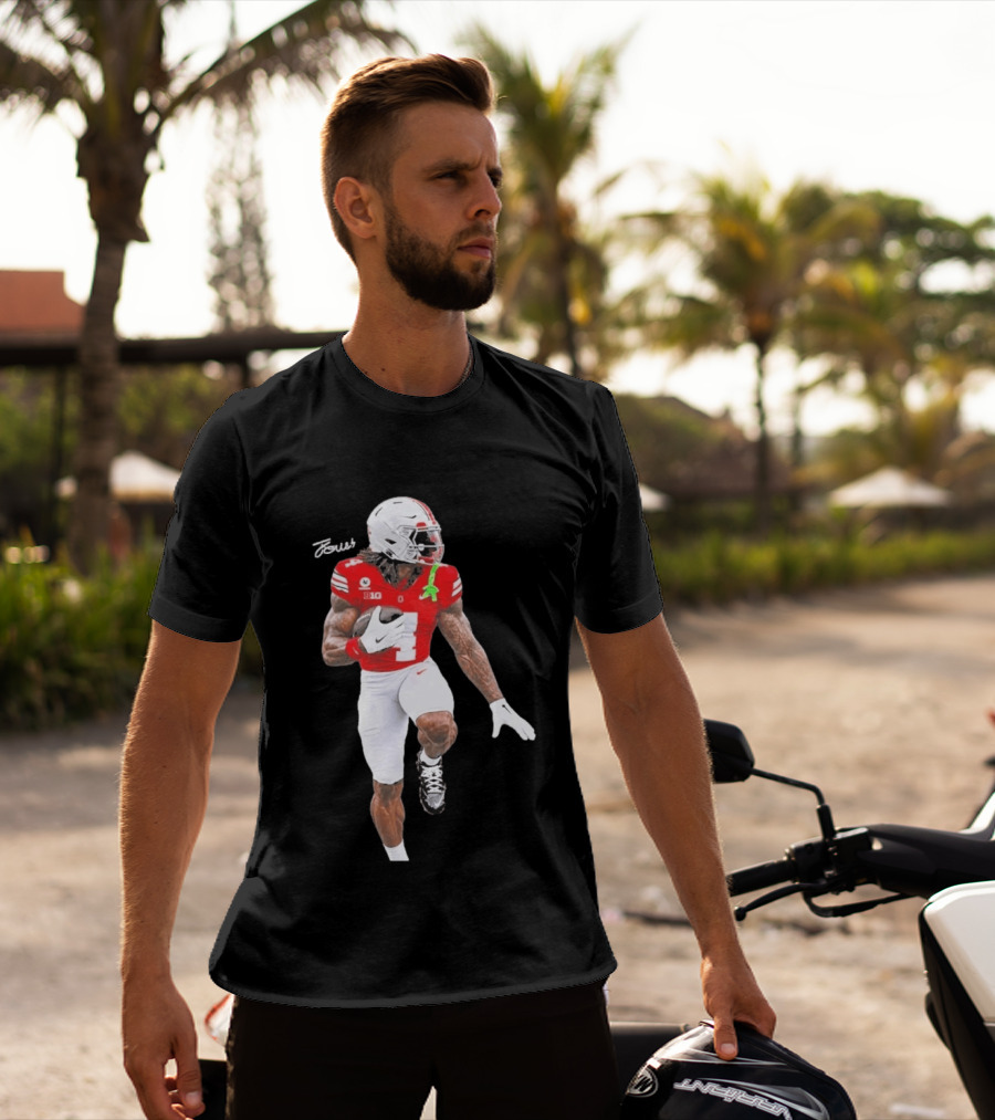 Jeremiah Smith Ohio State Heisman Candidate Football Player Jersey Four T-Shirt