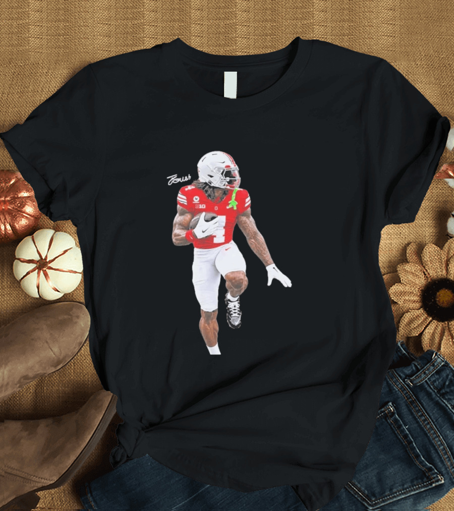 Jeremiah Smith Ohio State Heisman Candidate Football Player Jersey Four T-Shirt