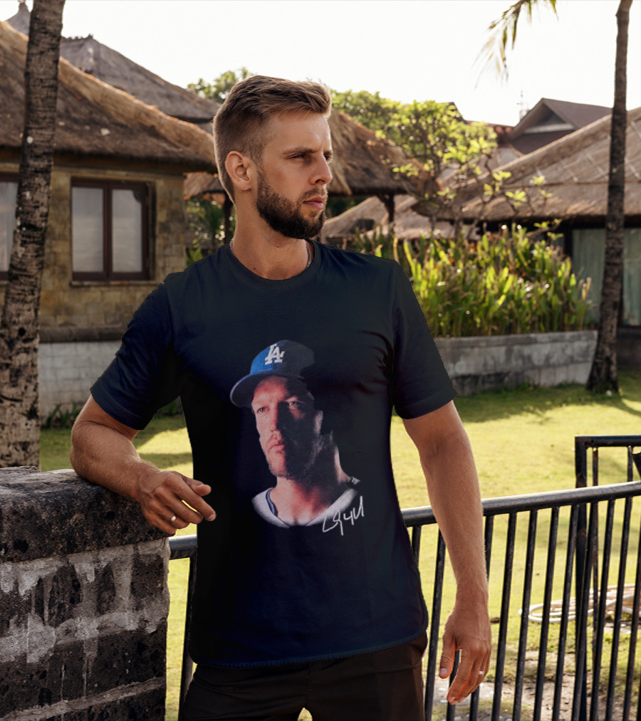 Kike Hernandez Wears Clayton Kershaw Face LA Dodgers Signature T-Shirt