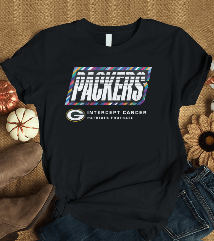 Packers Intercept Cancer Patriots Football Crucial Catch 2026 T-Shirt