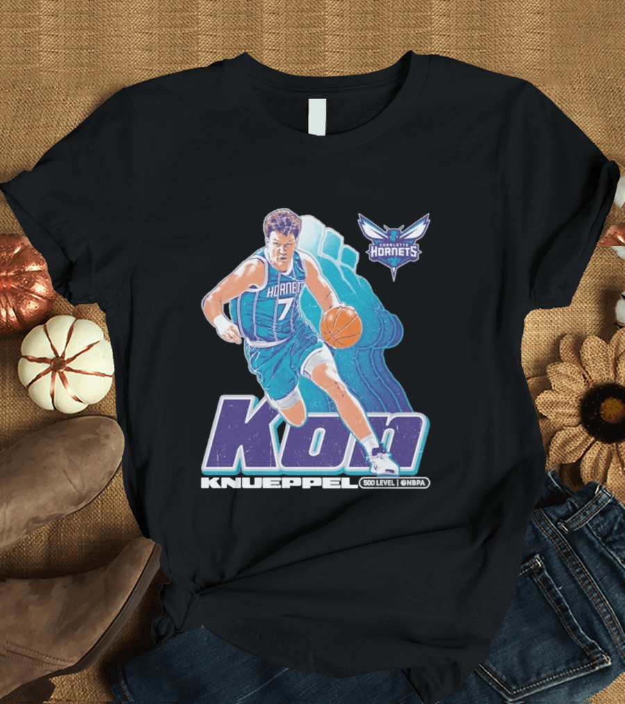 Kon Knueppel Charlotte Hornets NBA Player Number 7 Draft Pick 500 Level Edition T-Shirt