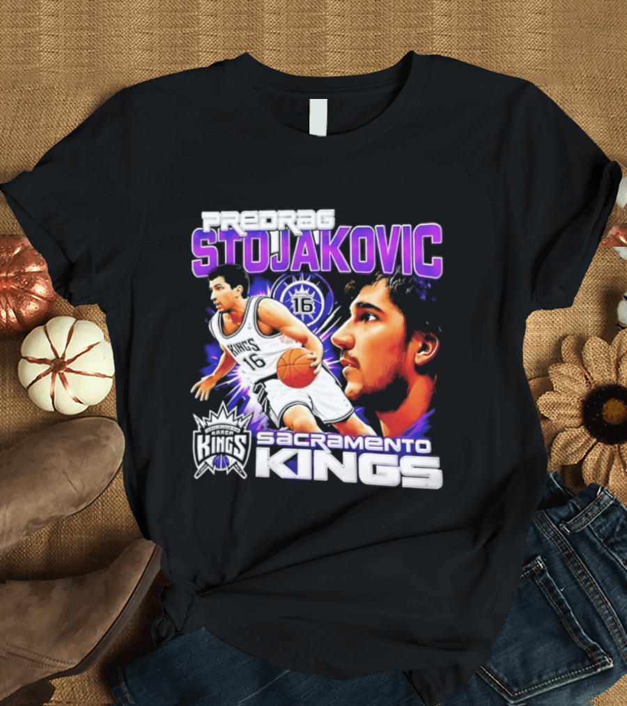Stojakovic Sacramento Kings Basketball Legend Player NBA T-Shirt