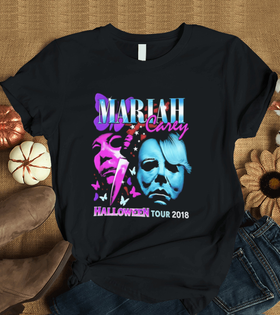 Mariah Carey Halloween Tour 2018 Pop Music Butterfly Mask Knife T-Shirt