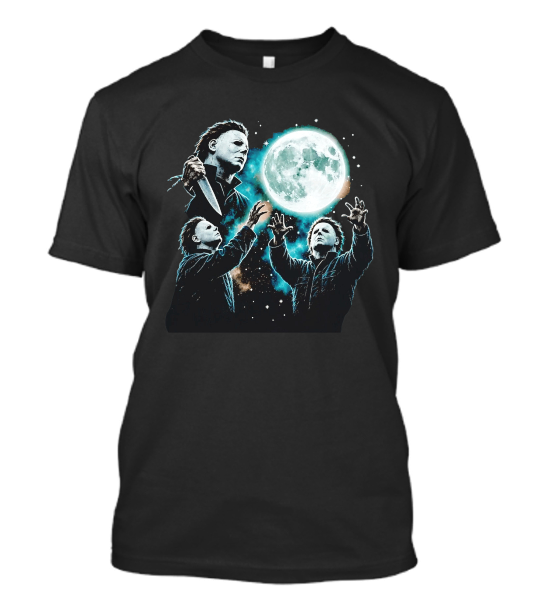 Michael Myers Halloween Moon Knife Scene T-Shirt