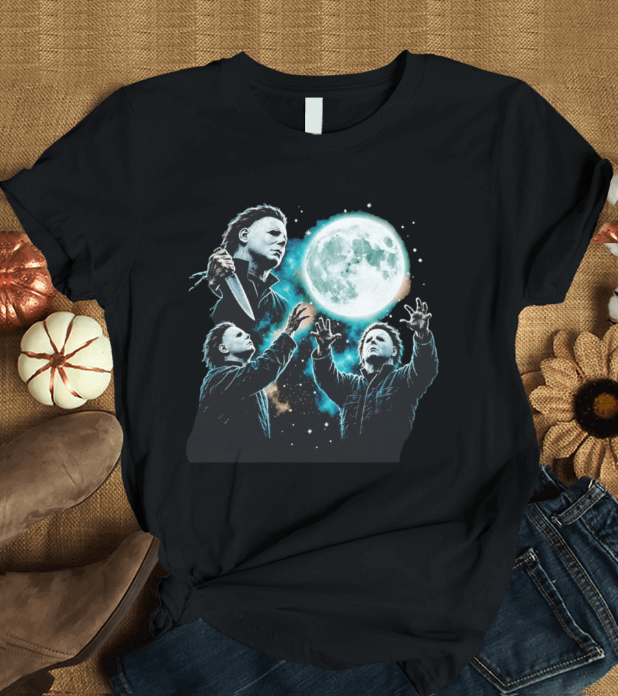 Michael Myers Halloween Moon Knife Scene T-Shirt