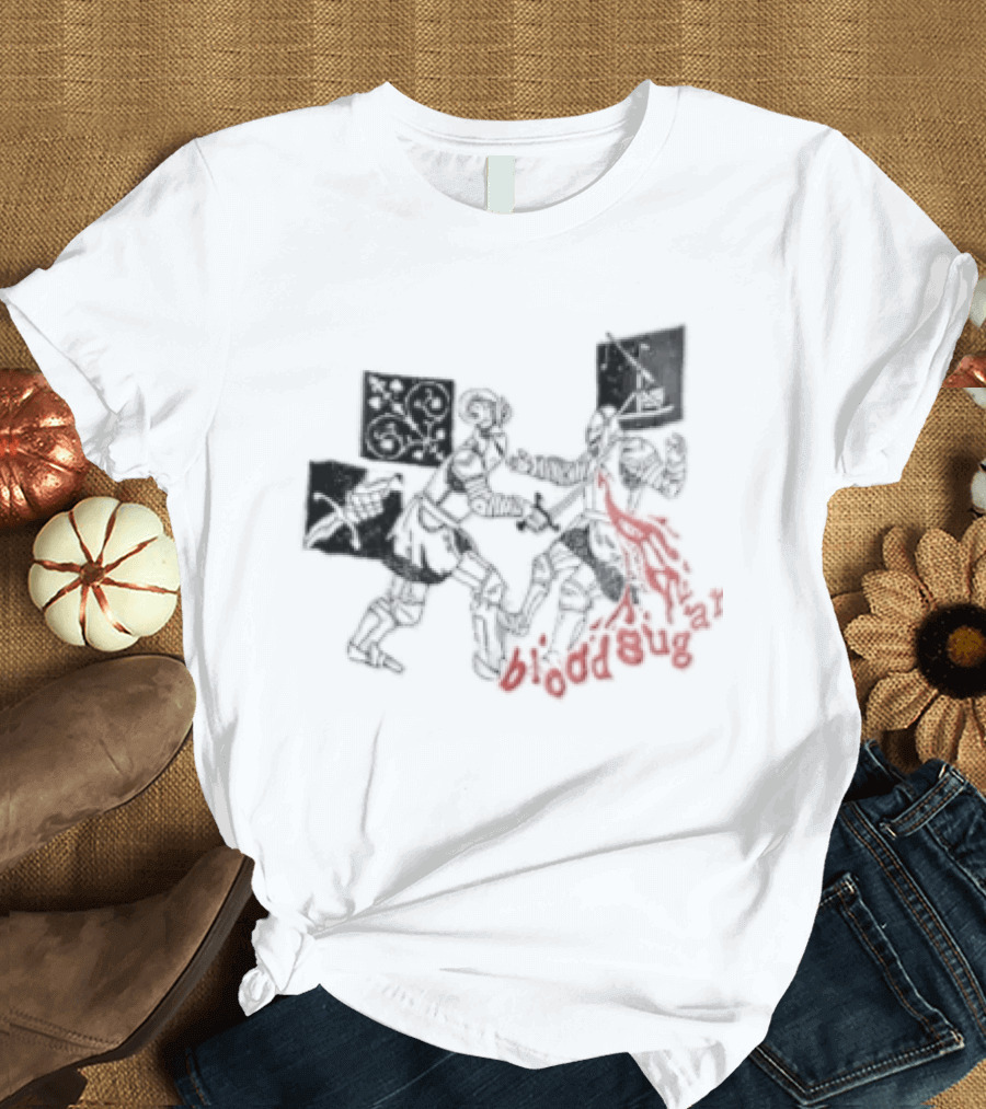 Blood Sugar Knights Duel Medieval Combat Flames T-Shirt