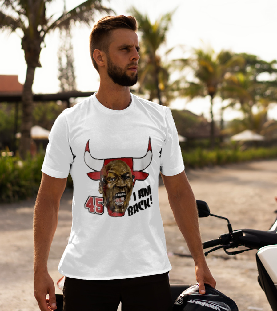 Chicago Bulls NBA 45 I Am Back Screaming Face Bull Bootleg T-Shirt