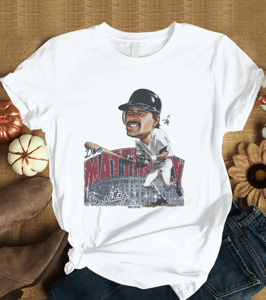 Don Mattingly New York 500 Level Bruce Stark Collection Baseball Stadium T-Shirt