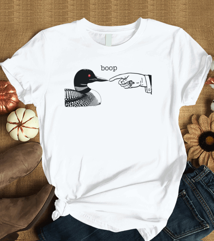 Loon Boop Minnesota Finger Touching Bird T-Shirt