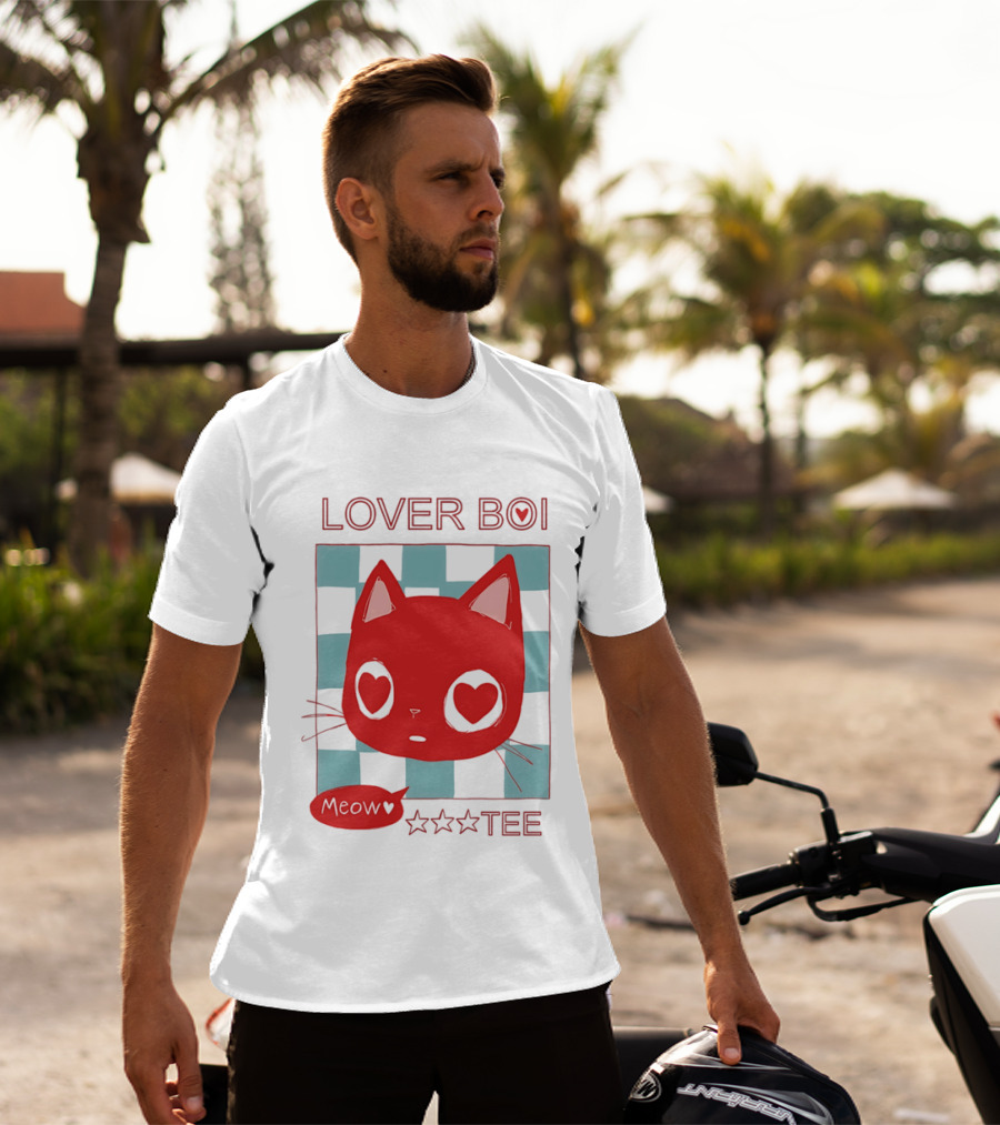 Lover Boi Meow Red Cat Star T-Shirt