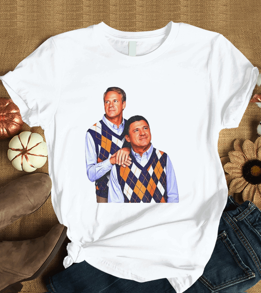 LSU Coaches Step Brothers Argyle Sweater Lane Kiffin T-Shirt