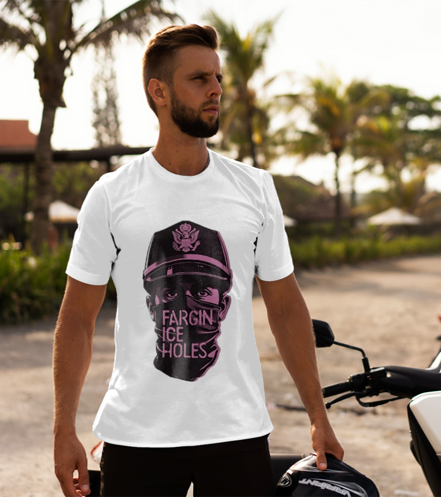 Fargin Ice Holes Masked Officer Police Cap Eagle T-Shirt
