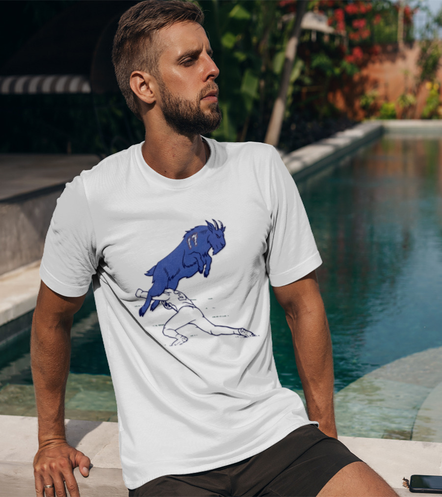 Buffalo Bills Josh Allen Goat 17 Jumping Over Defender Football Play T-Shirt