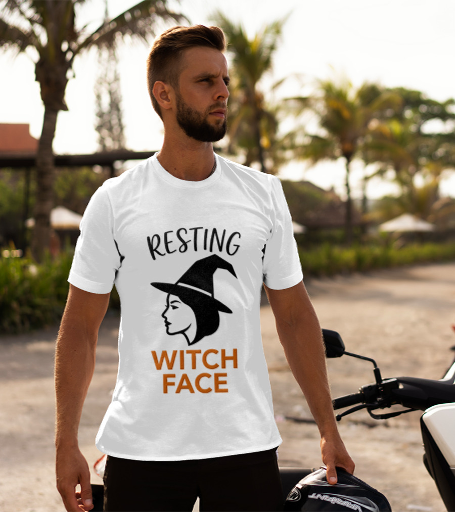 Resting Witch Face Halloween Witch Hat T-Shirt