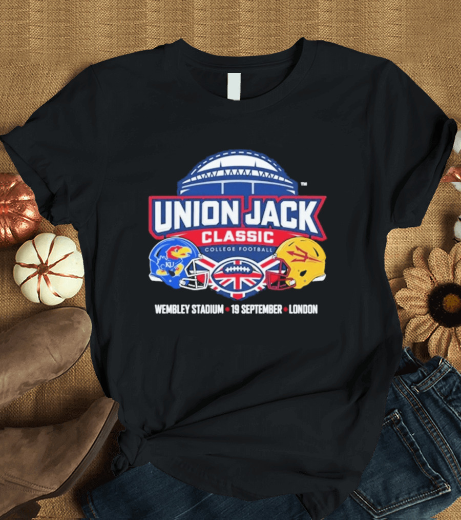 Union Jack Classic College Football Kansas Vs Arizona State Wembleу Stadium London 19 September 2026 T-Shirt
