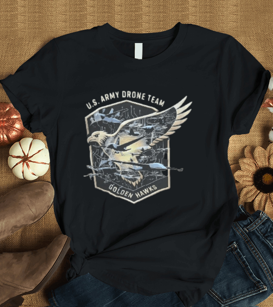 U.S. Army Drone Team Golden Hawks UAV Aircraft Eagle Circuit Board T-Shirt