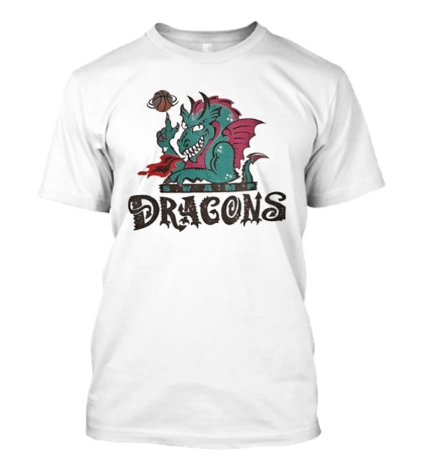 Swamp Dragons Basketball Fire Breathing Monster T-Shirt