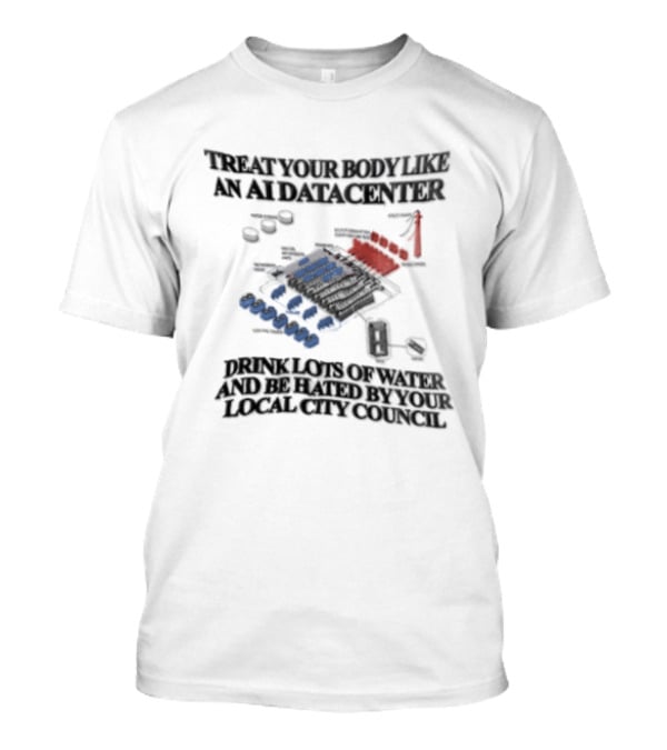 Treat Your Body Like An AI Datacenter Drink Lots Of Water And Be Hated By Your Local City Council T-Shirt