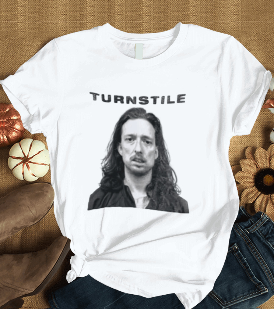 Turnstile Man Black And White T-Shirt