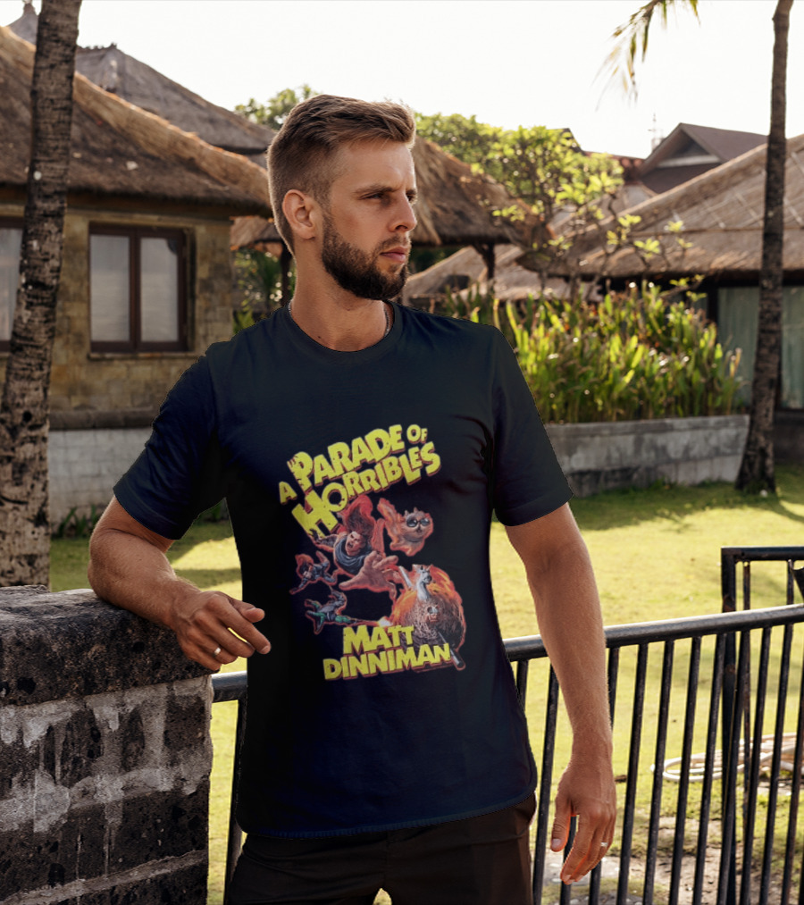 A Parade Of Horribles Matt Dinniman Action Fantasy Characters Flying Flaming Ball Adventure T-Shirt