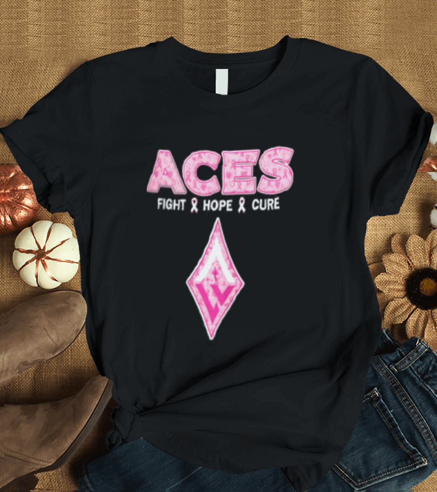 Aces Fight Hope Cure Pink Ribbon Las Vegas Aces T-Shirt