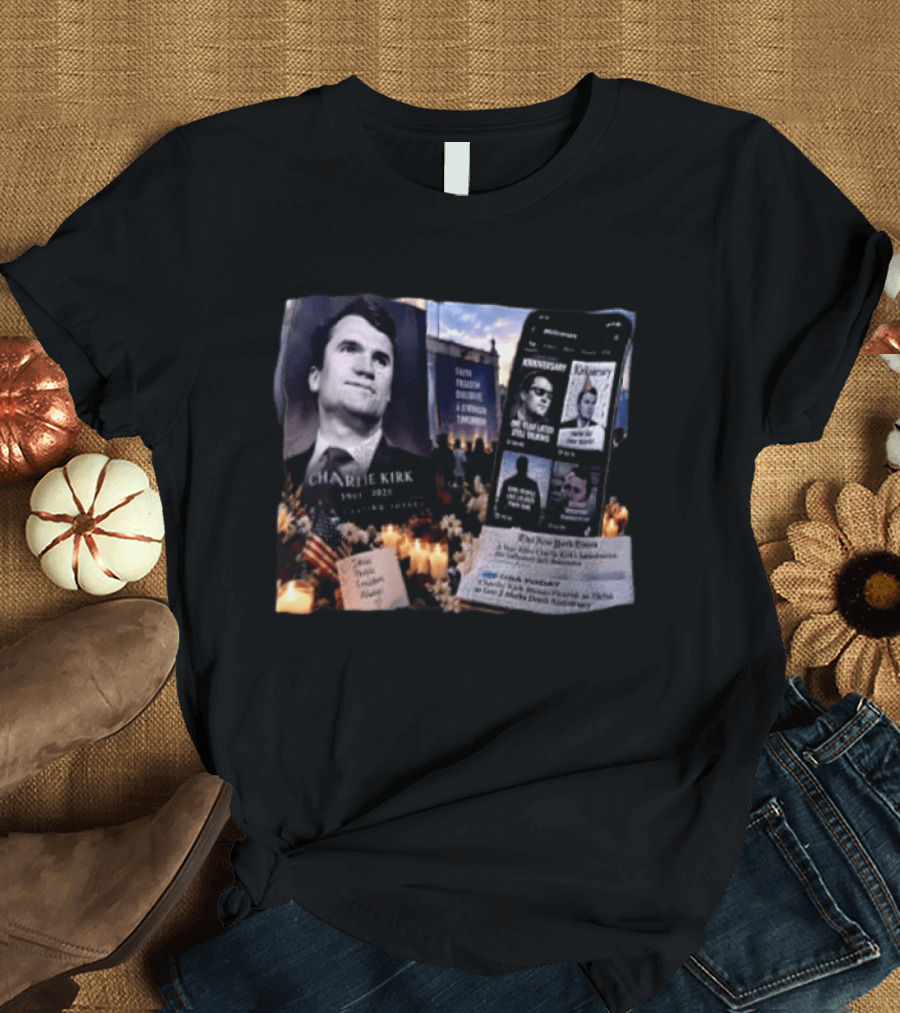 Charlie Kirk Meme Kirkiversary 1993 2025 Satire Freedom Division America T-Shirt