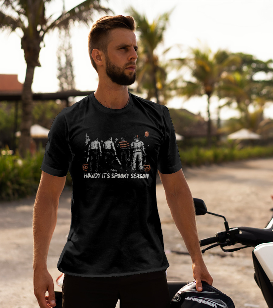 Howdy It's Spooky Season Jason Michael Freddy Pennywise T-Shirt