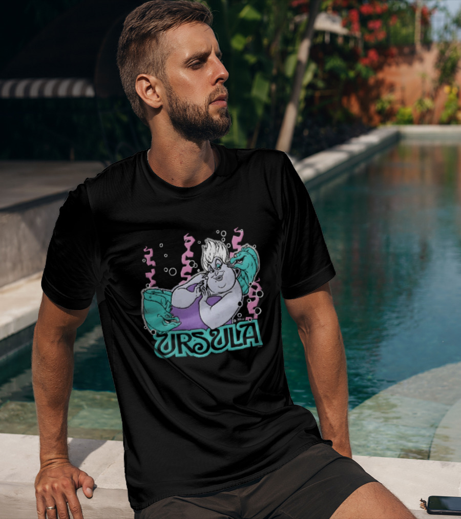 Disney Ursula Sea Witch Villain Eels Bubbles Seaweed T-Shirt