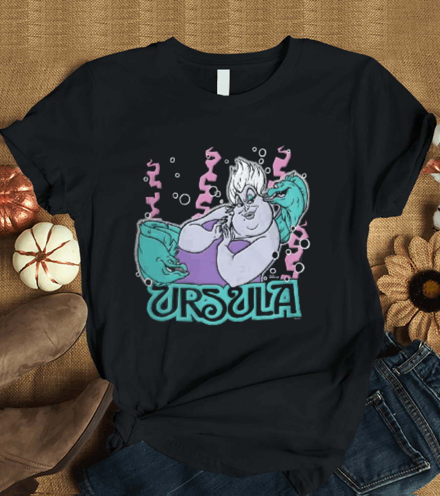 Disney Ursula Sea Witch Villain Eels Bubbles Seaweed T-Shirt