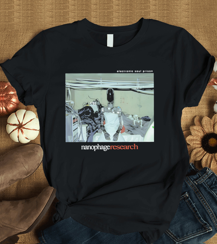 Electronic Soul Prison Nanophage Research Robot Skeleton Laboratory T-Shirt