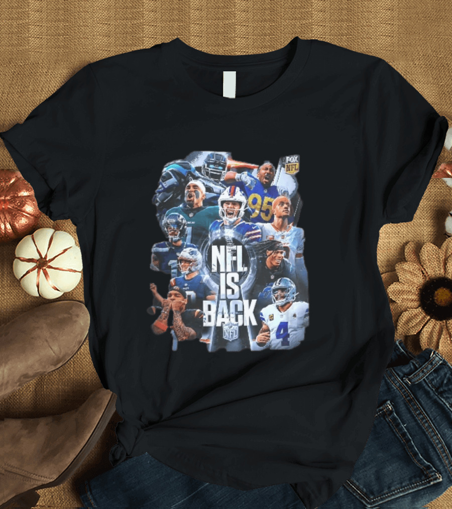 Fox NFL Is Back Vince Lombardi Trophy Football Player Collage T-Shirt