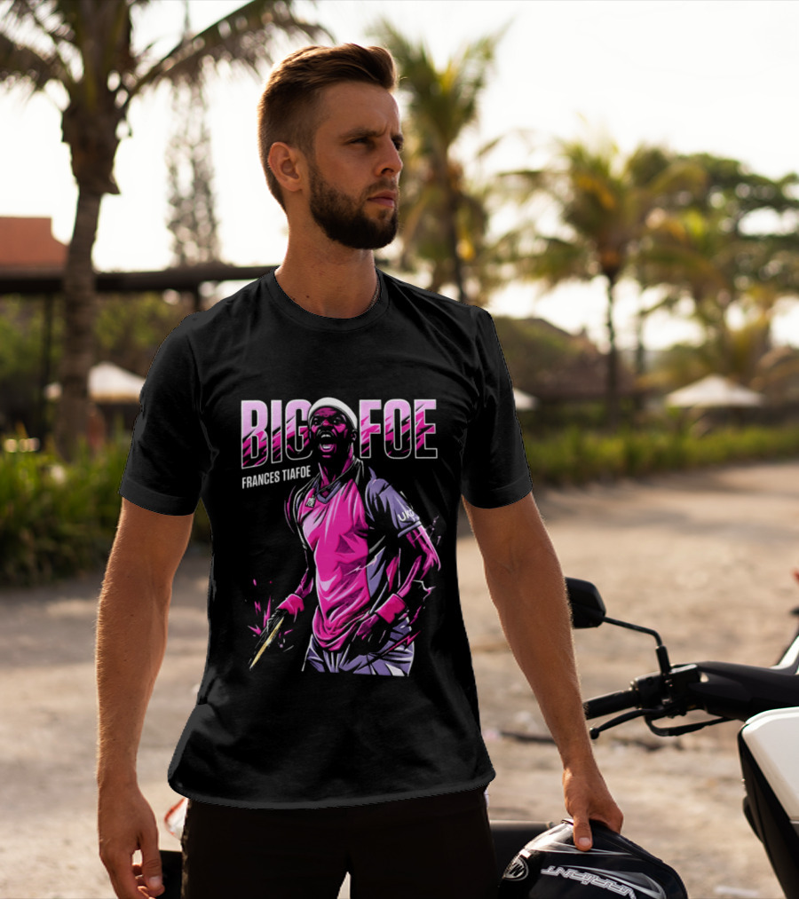 Frances Tiafoe Big Foe Tennis Scream Dynamic Pink Energy T-Shirt