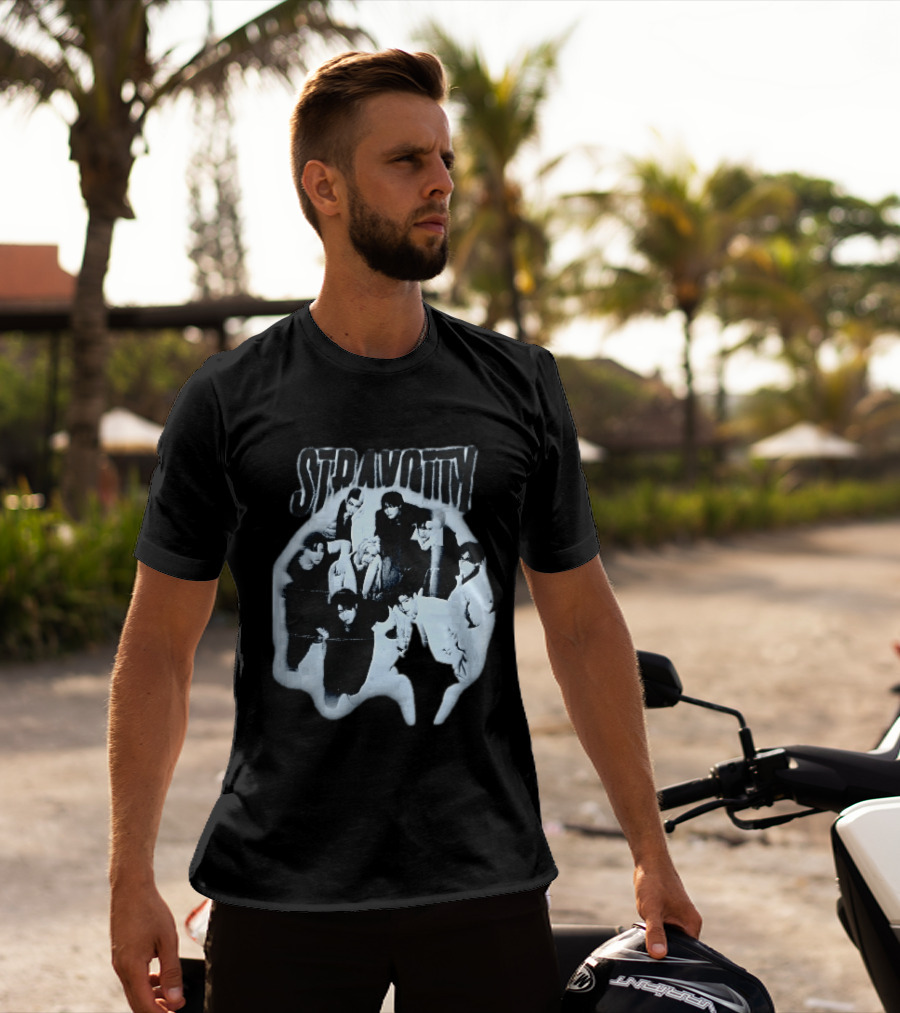 Stravotty K Pop Boy Group Monochrome Distressed Bootleg Photo T-Shirt