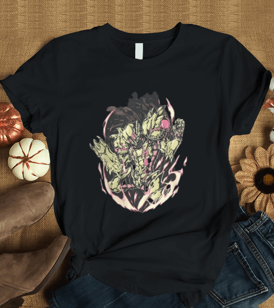 Metroid Samus Aran Suit Glowing Aura Halftone Powering Up T-Shirt