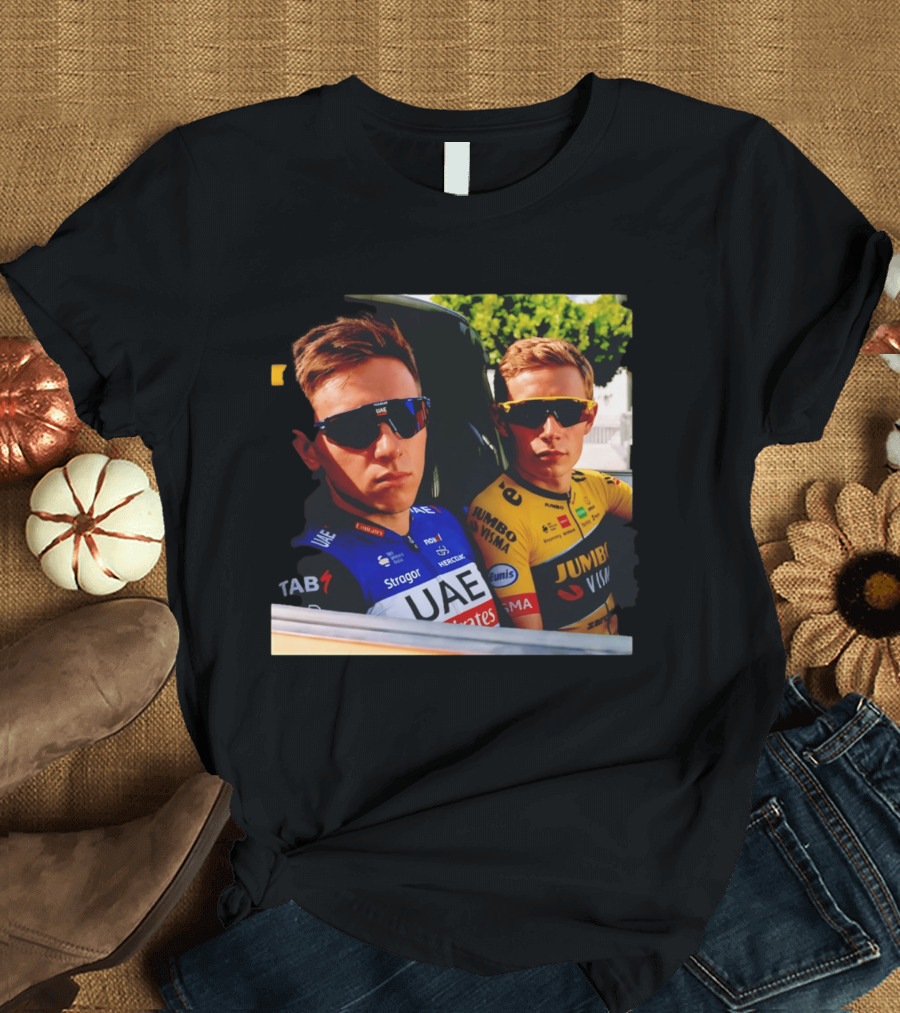 UAE Team Emirates And Jumbo Visma Cycling Rivals Tadej Pogačar Jonas Vingegaard T-Shirt