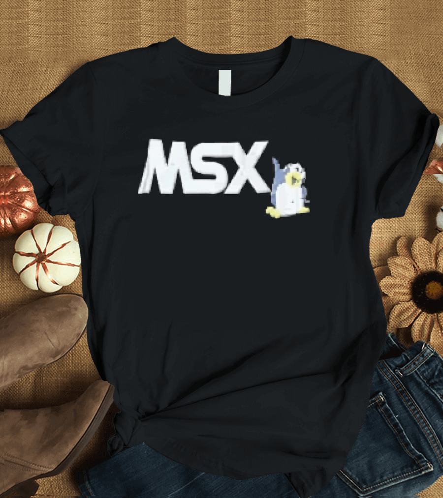 MSX Classic Pixel Penguin Video Game T-Shirt