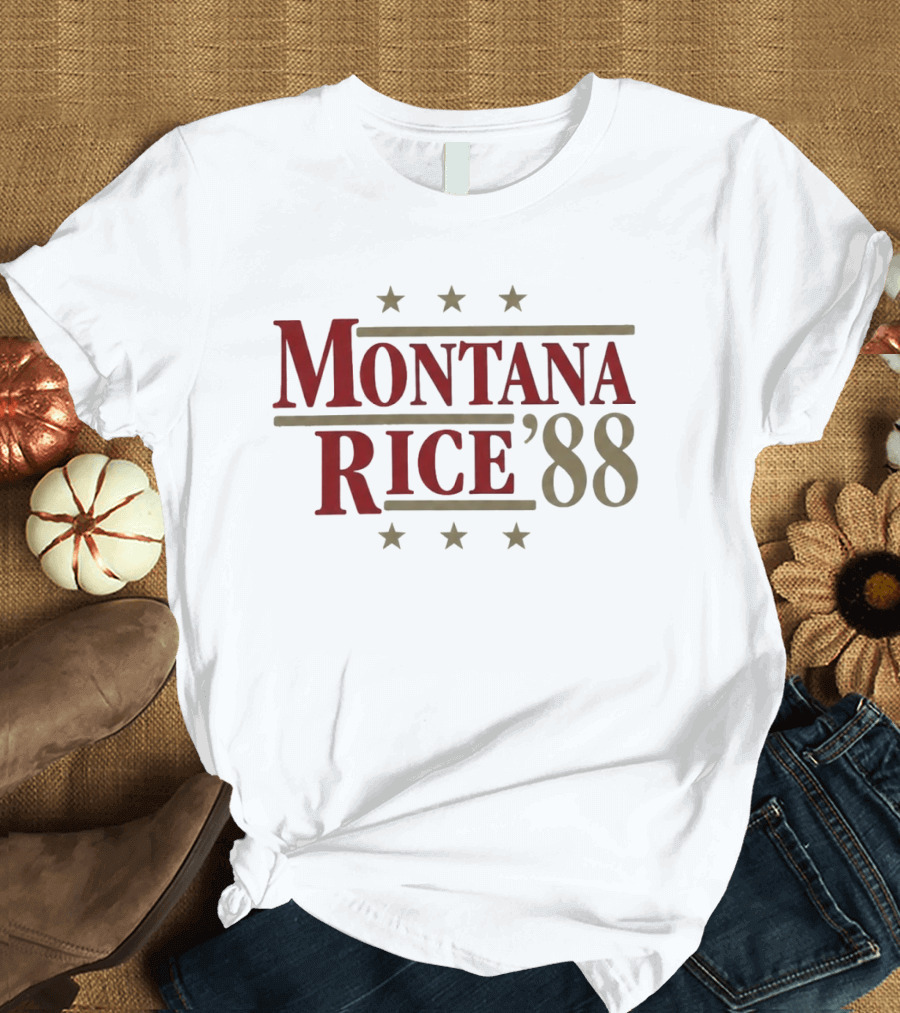 Montana Rice '88 Vintage Style With Stars T-Shirt