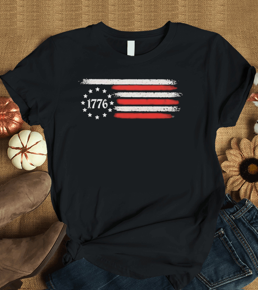 Imagine A Country So Great Even The People 1776 USA Flag Stars Stripes T-Shirt