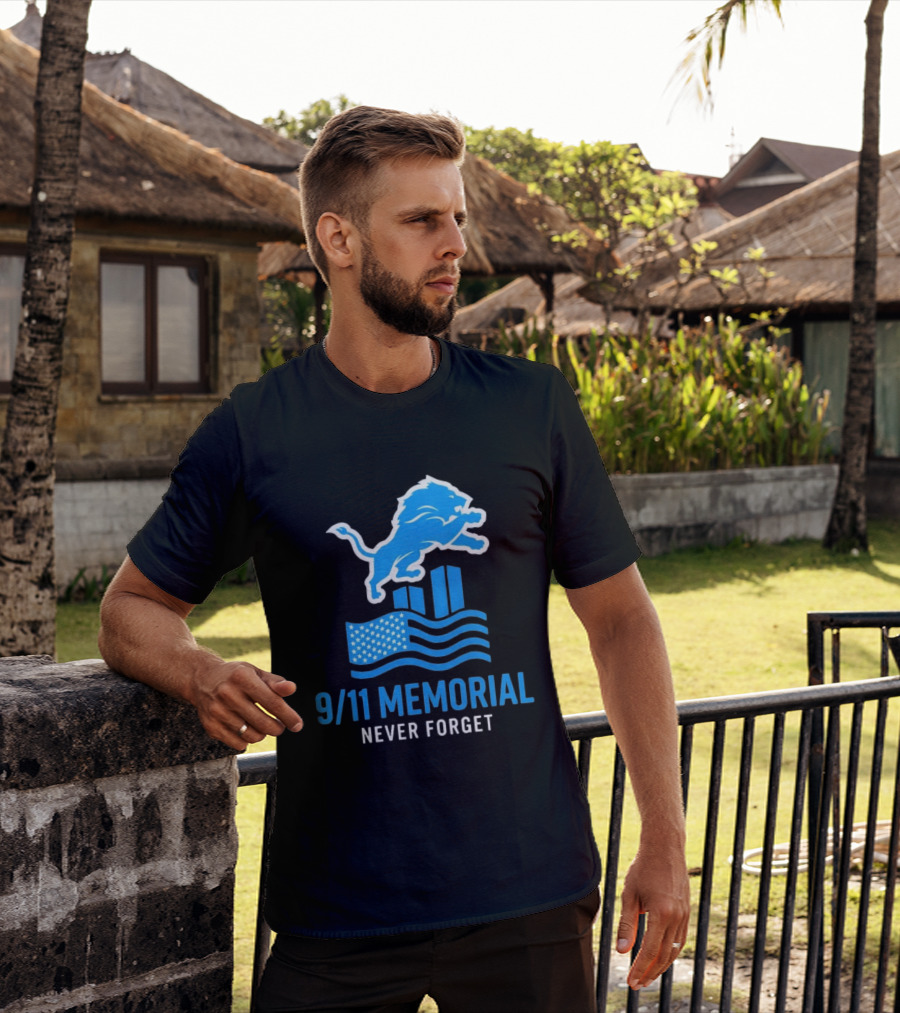 Detroit Lions 9/11 Memorial Never Forget 2026 T-Shirt