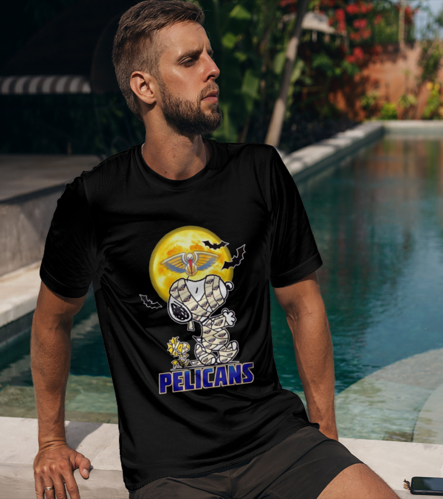 New Orleans Pelicans Snoopy Woodstock Mummy Halloween Cosplay T-Shirt
