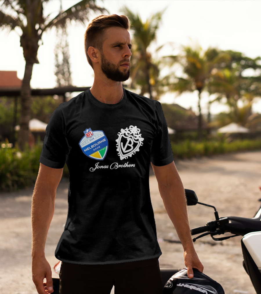 NFL 2026 Melbourne Game Jonas Brothers VB Crest T-Shirt