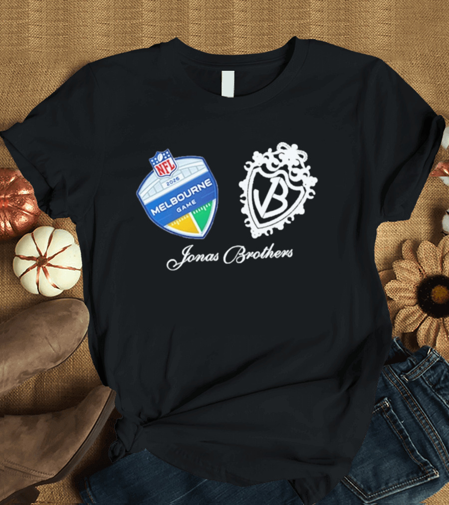 NFL 2026 Melbourne Game Jonas Brothers VB Crest T-Shirt