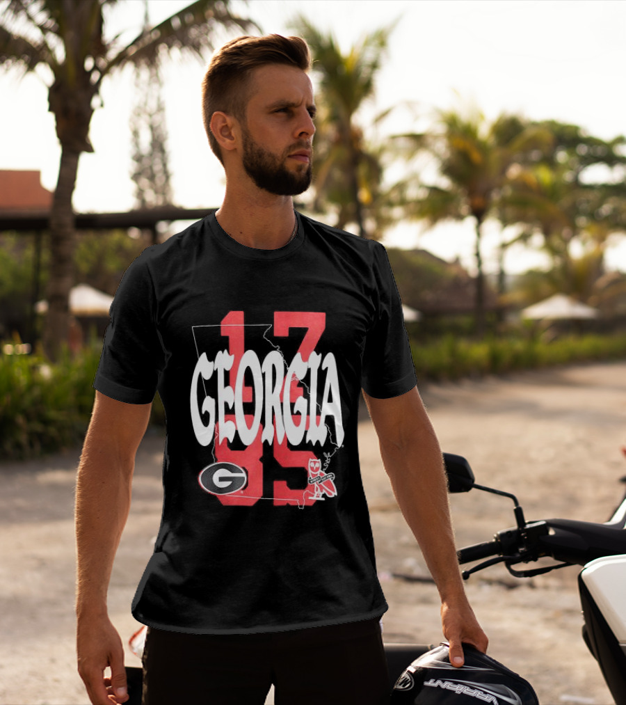 Georgia Bulldogs 13 Campus Store Ovo Black T-Shirt