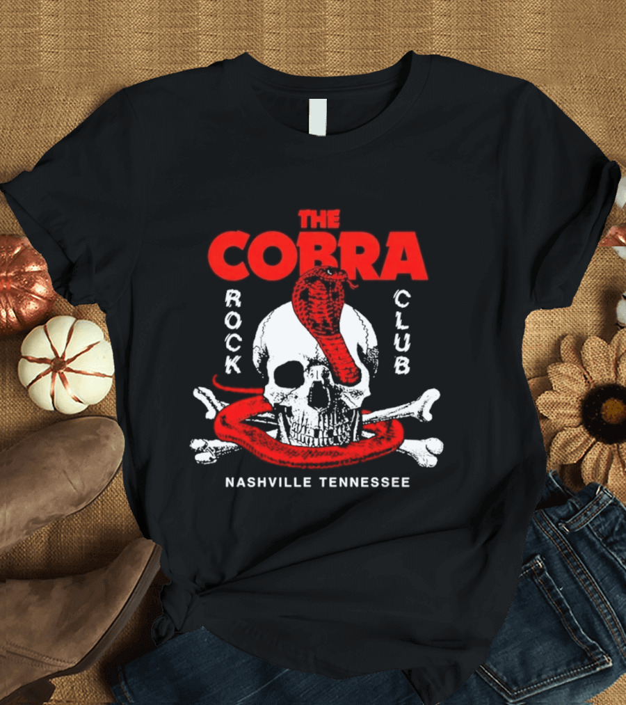 The Cobra Rock Club Skull And Snake Nashville Tennessee T-Shirt