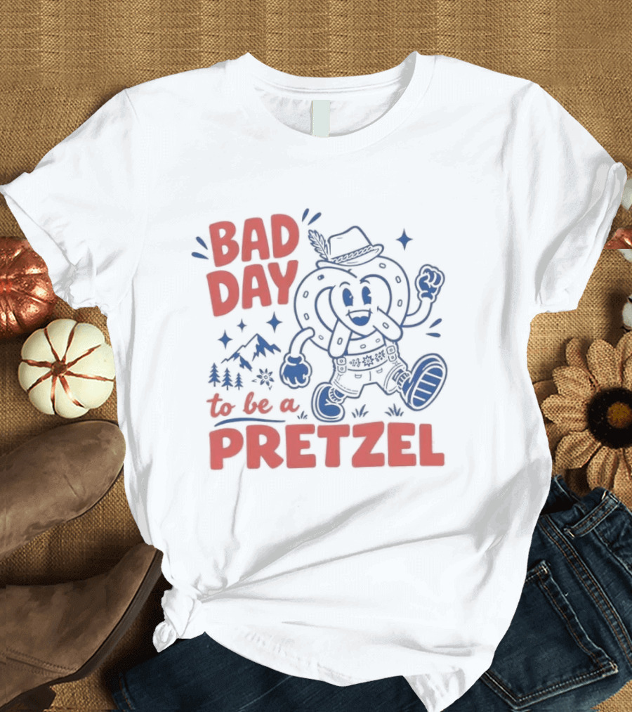 Bad Day To Be A Pretzel Cartoon Character Adventure T-Shirt