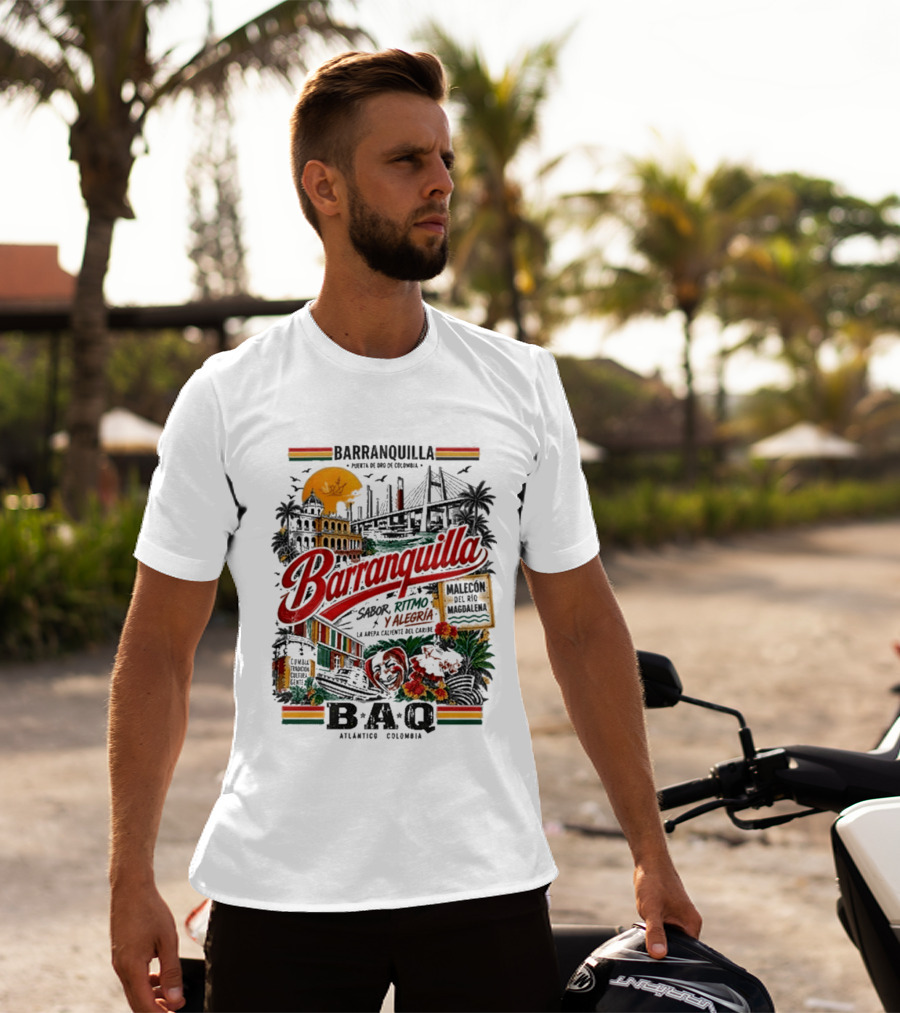 Barranquilla Colombia BAQ Sabor Ritmo Alegria Malecon Atlantico Explora T-Shirt