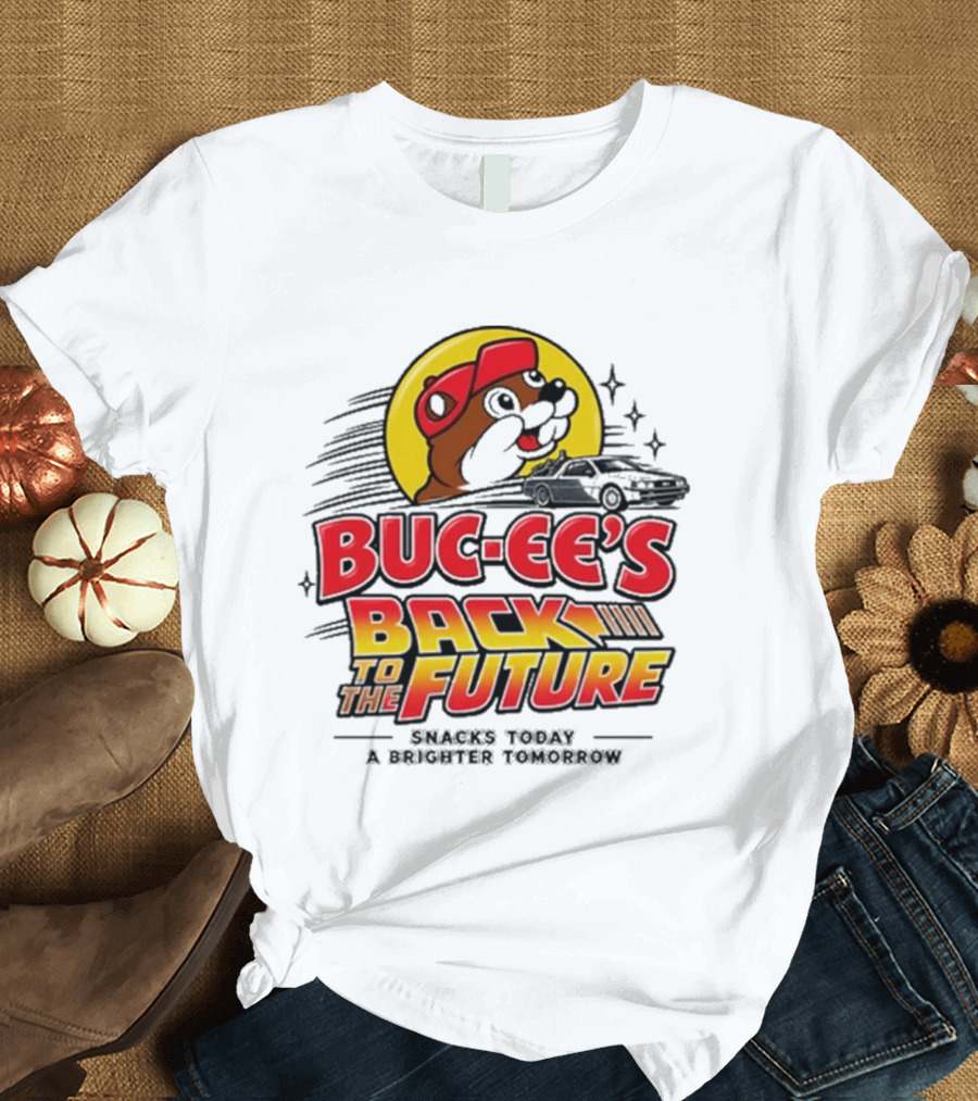 Buc Ee's Back To The Future DeLorean Snacks Today Brighter Tomorrow T-Shirt