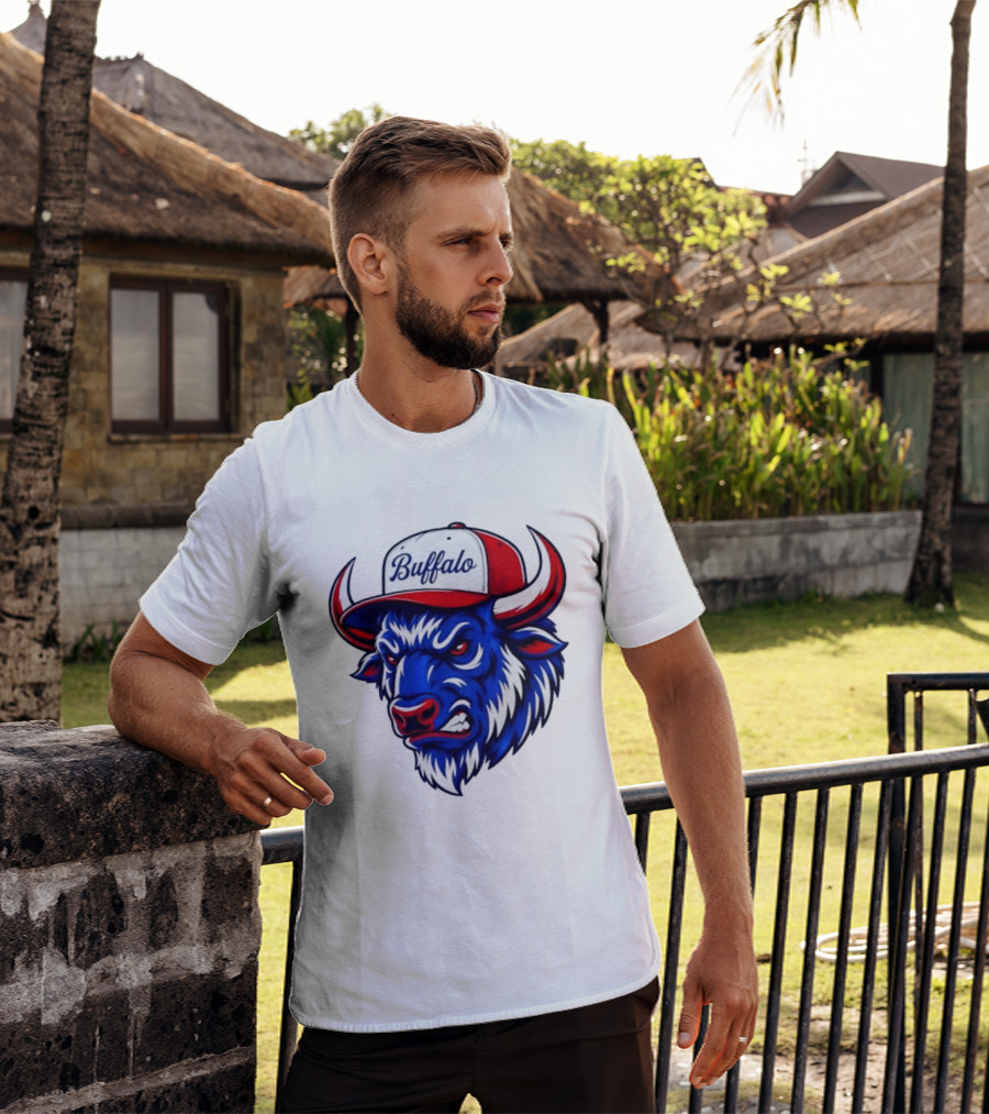 Buffalo Bison Bull Hat Sports T-Shirt