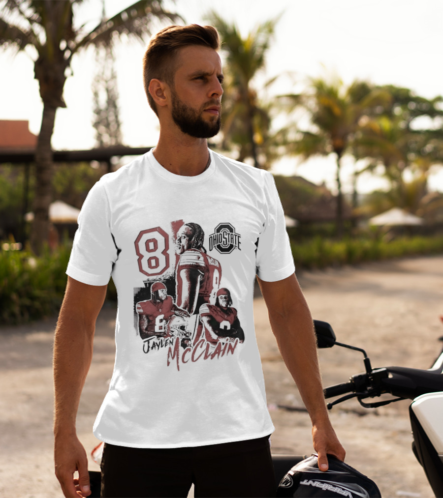 Ohio State Buckeyes Jaylen McClain No 8 Football Player T-Shirt