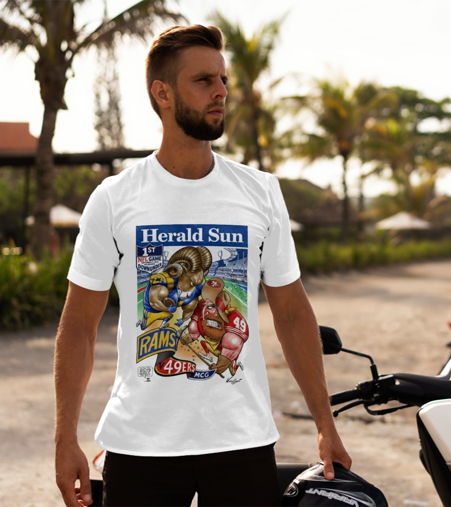 Herald Sun 1st NFL Game Down Under September 11 2026 Rams Vs 49ers MCG Melbourne T-Shirt